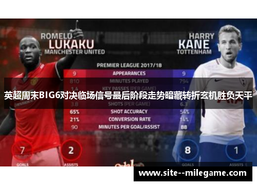 英超周末BIG6对决临场信号最后阶段走势暗藏转折玄机胜负天平